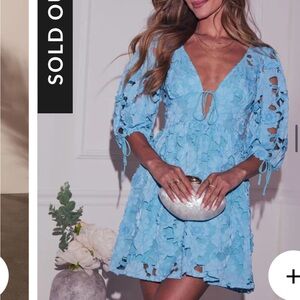 Women's Blue Floral crotchet Lace dress

Bloggers trend***
VICI